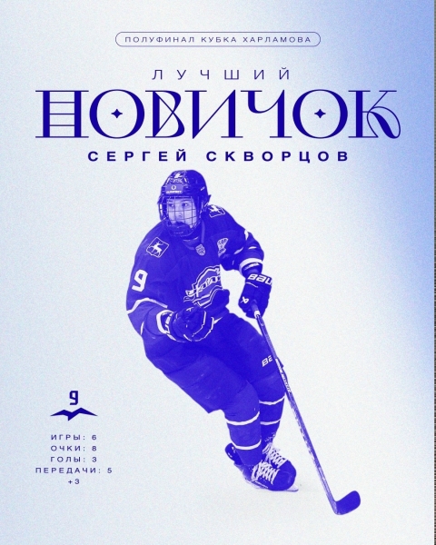 🤩 Сергей Скворцов признан лучшим новичком 1/2 финала Кубка..