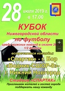 28 ИЮЛЯ СОСТОЯТСЯ ОТВЕТНЫЕ МАТЧИ 1/2 ФИНАЛА КУБКА НИЖЕГОРОДСКОЙ ОБЛАСТИ ПО ФУТБОЛУ