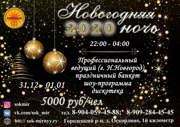 Приглашаем на Новогоднюю ночь в Спортивно-Оздоровительный Комплекс "Мирный"