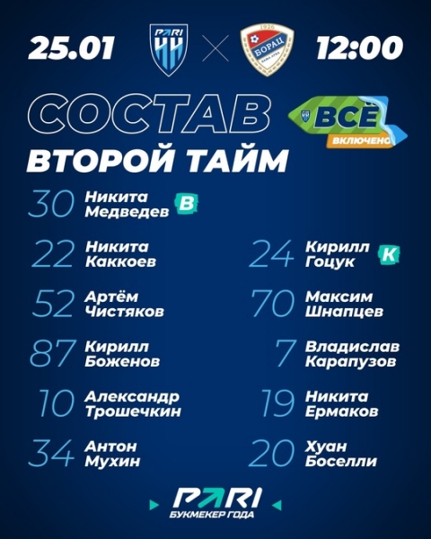 Возвращаемся после перерыва.
Наш состав на второй..