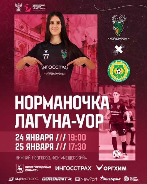 💥 24-25 ЯНВАРЯ. "НОРМАНОЧКА" - "ЛАГУНА-УОР" (ПЕНЗА). БОЛЕЕМ ЗА..