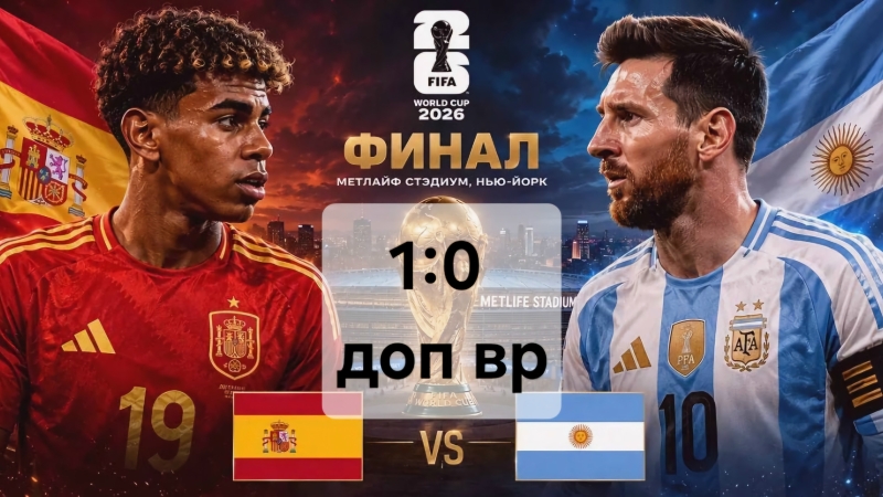 🌍 СБОРНАЯ ИСПАНИИ - ЧЕМПИОН МИРА ПО ФУТБОЛУ!

👉 В финальном..