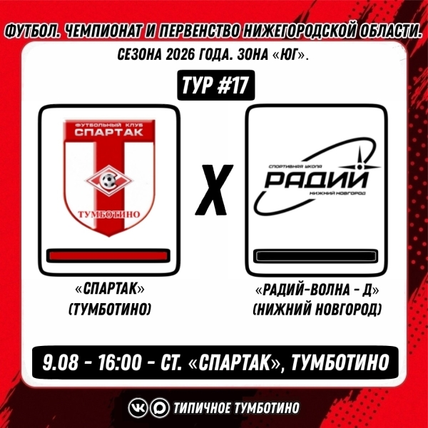 🌍 АНОНС МАТЧЕЙ 17 ТУРА ЧЕМПИОНАТА/ПЕРВЕНСТВА НИЖЕГОРОДСКОЙ..